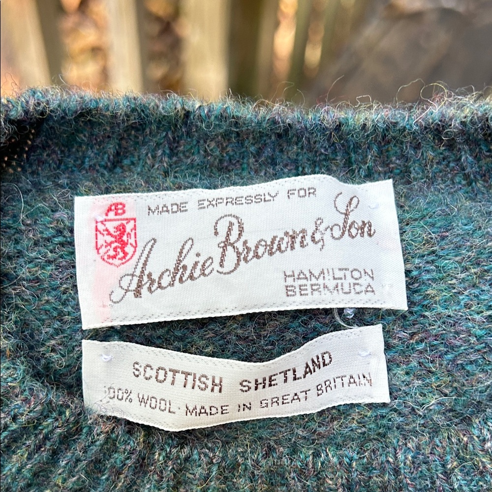 Men's Blue tweed Wool Crewneck Sweater